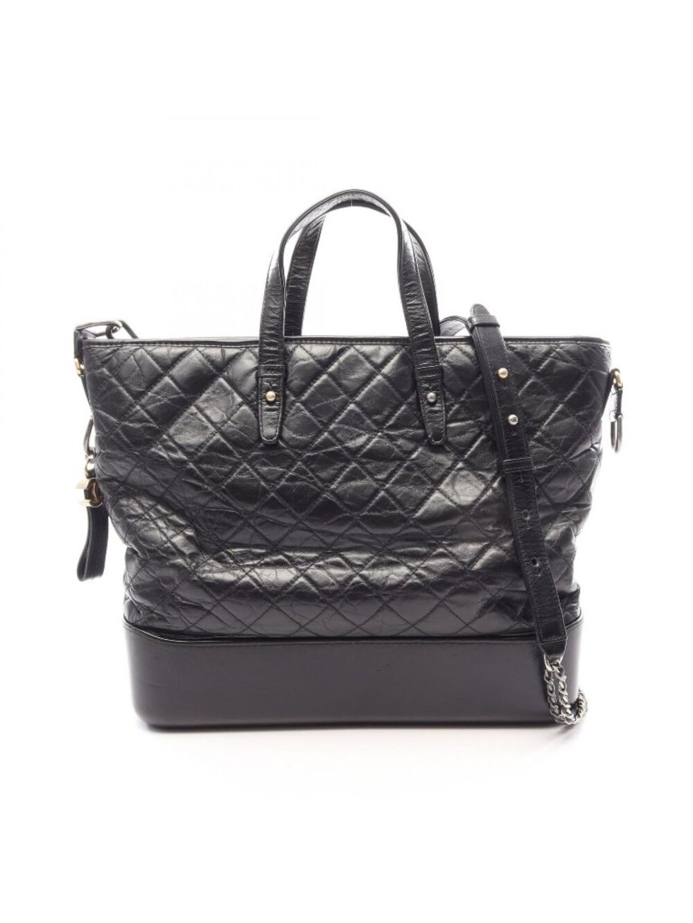 Chanel Handbag Gabrielle 2-Way Black Leather Tote